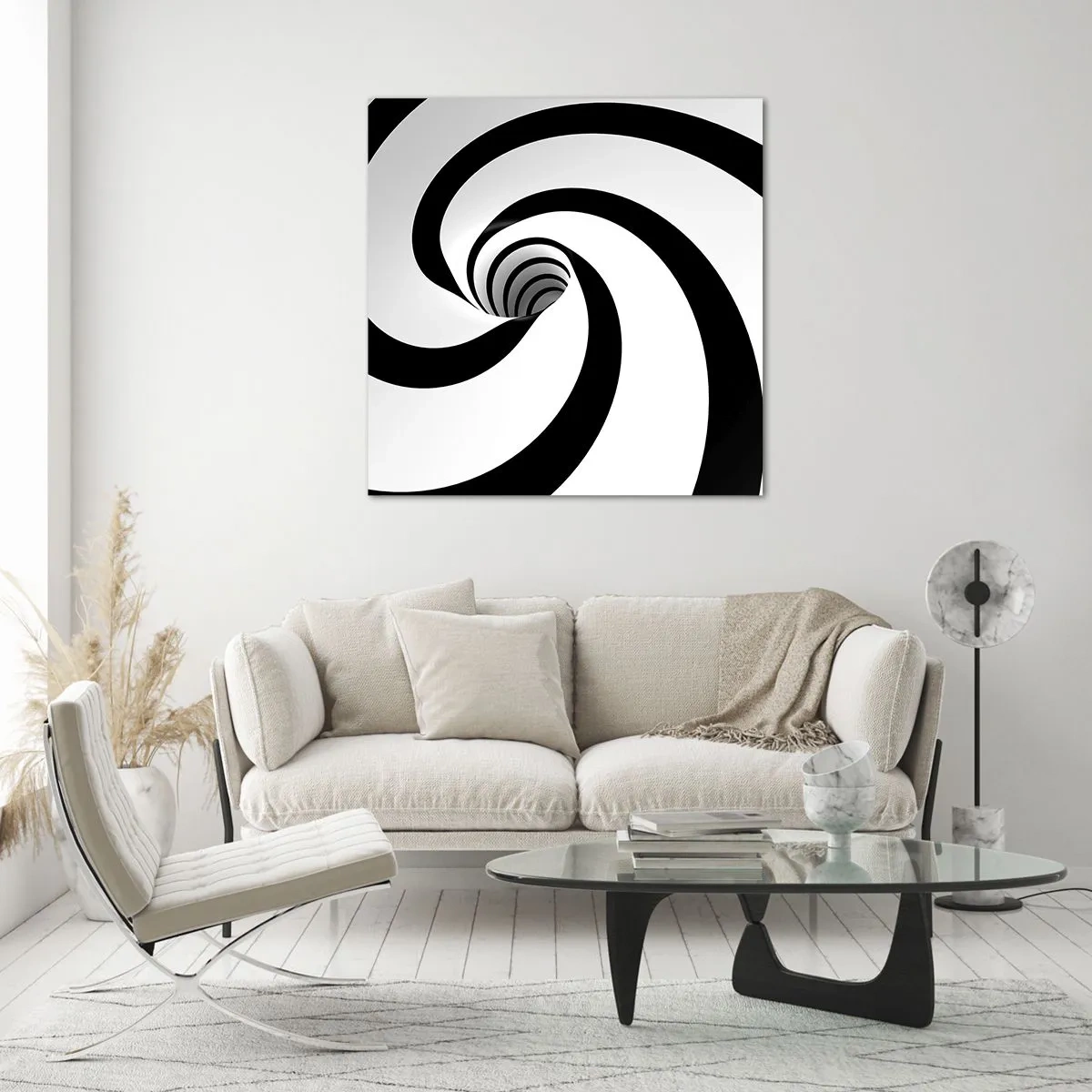 Glasbild - Bild auf glas - Dem Wirbel nachgeben? - 70x70 cm