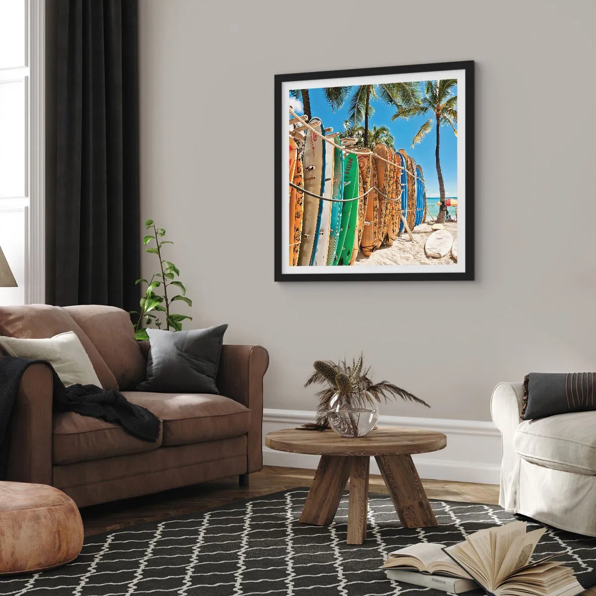 Poster in einem schwarzem Rahmen - Sonniger Spaß - 30x30 cm