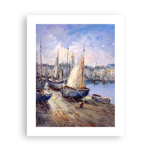 Poster - Stadt an der Bucht - 40x50 cm