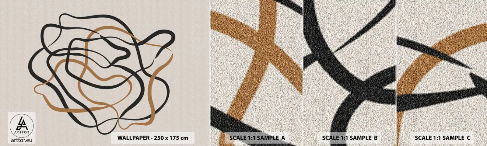 Fototapetenmuster Standard Eco - Alles ging schief - Boho, Abstraktion, Linien - 100x30 cm