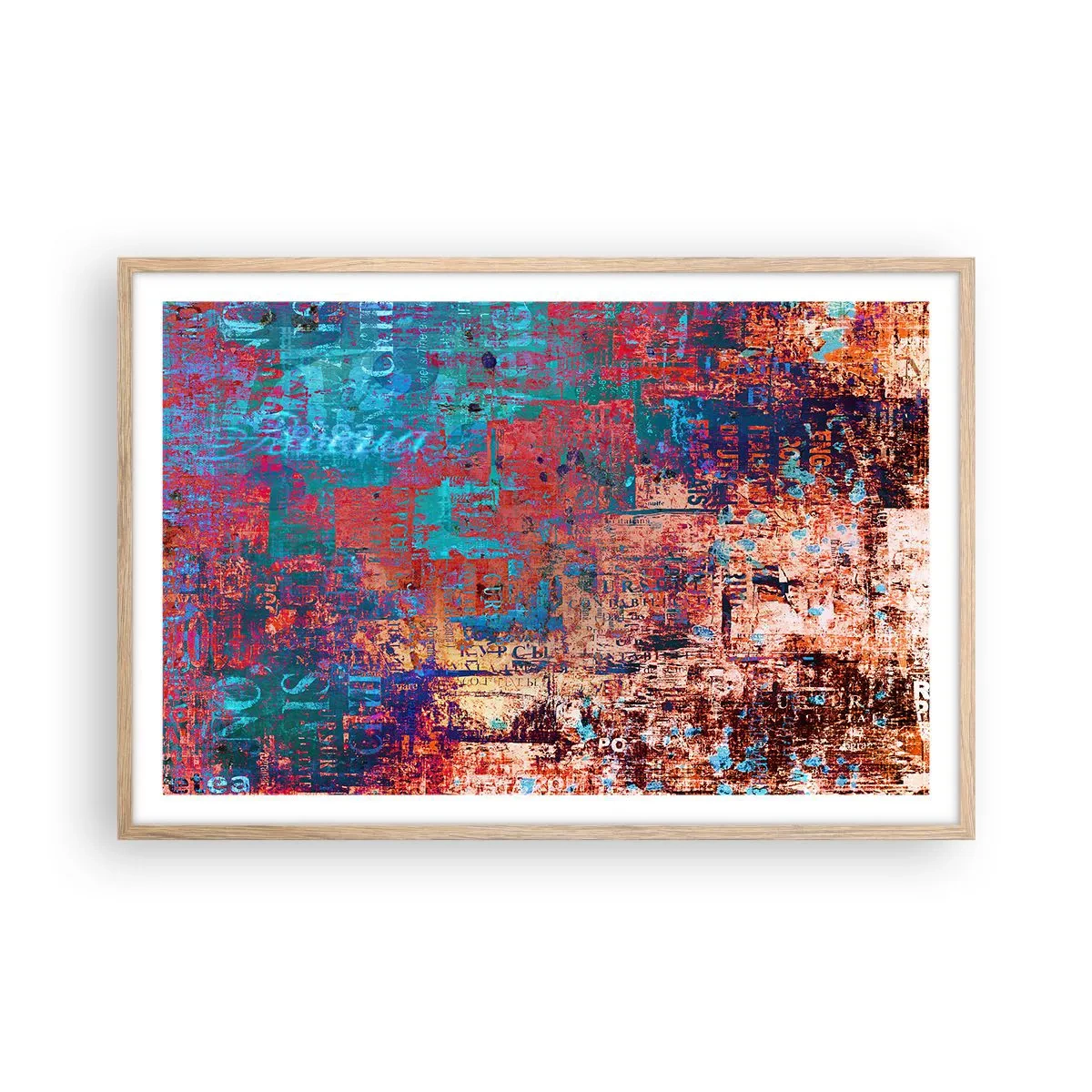 Poster in einem Rahmen aus heller Eiche - Erinnerung und Vergessen - 91x61 cm