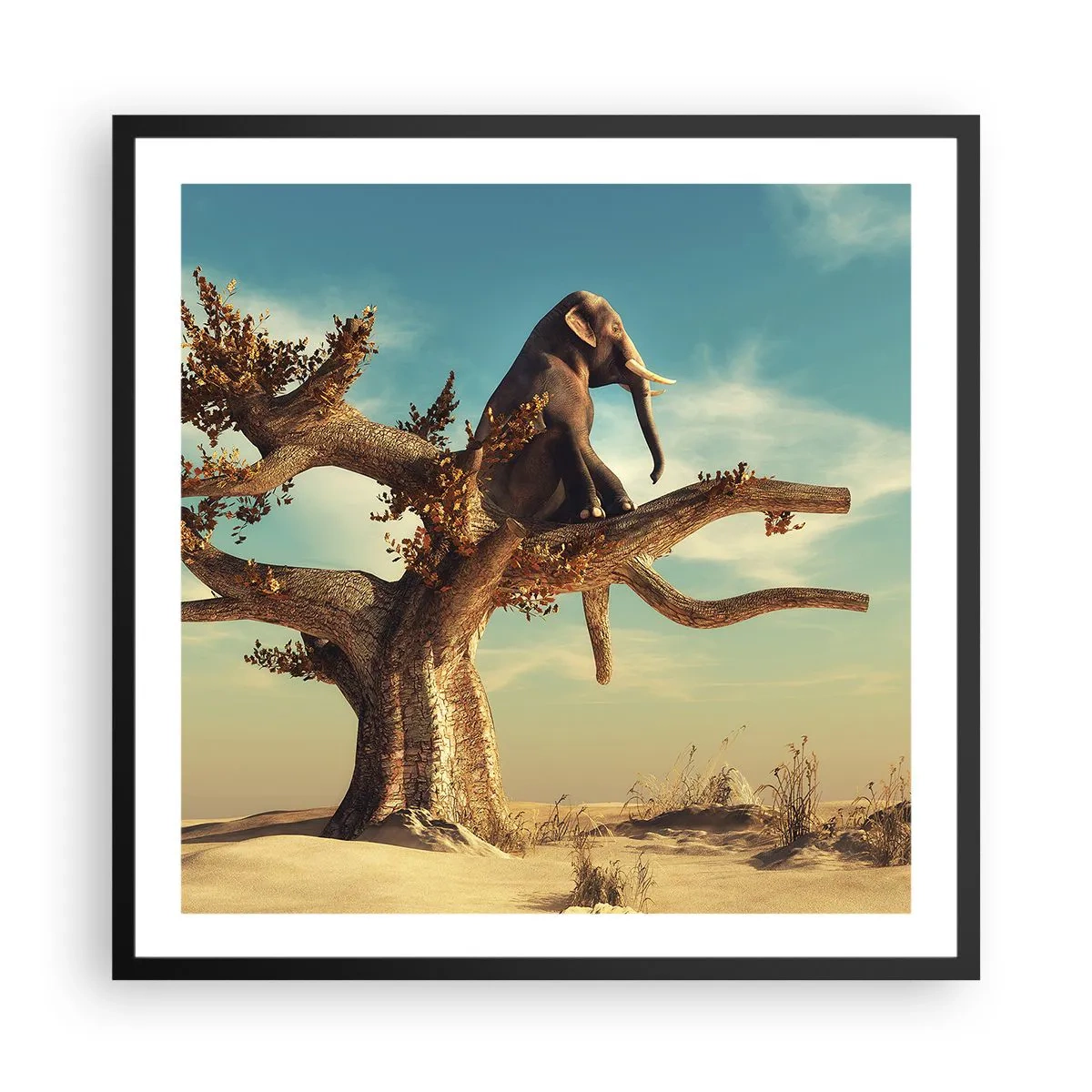 Poster in einem schwarzem Rahmen - Ein neuer Standpunkt - 60x60 cm