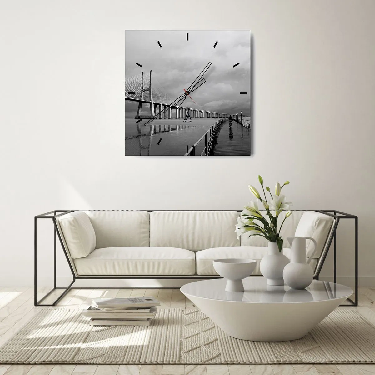 Wanduhr - Glasuhr - Jedem das Verdiente - 40x40 cm