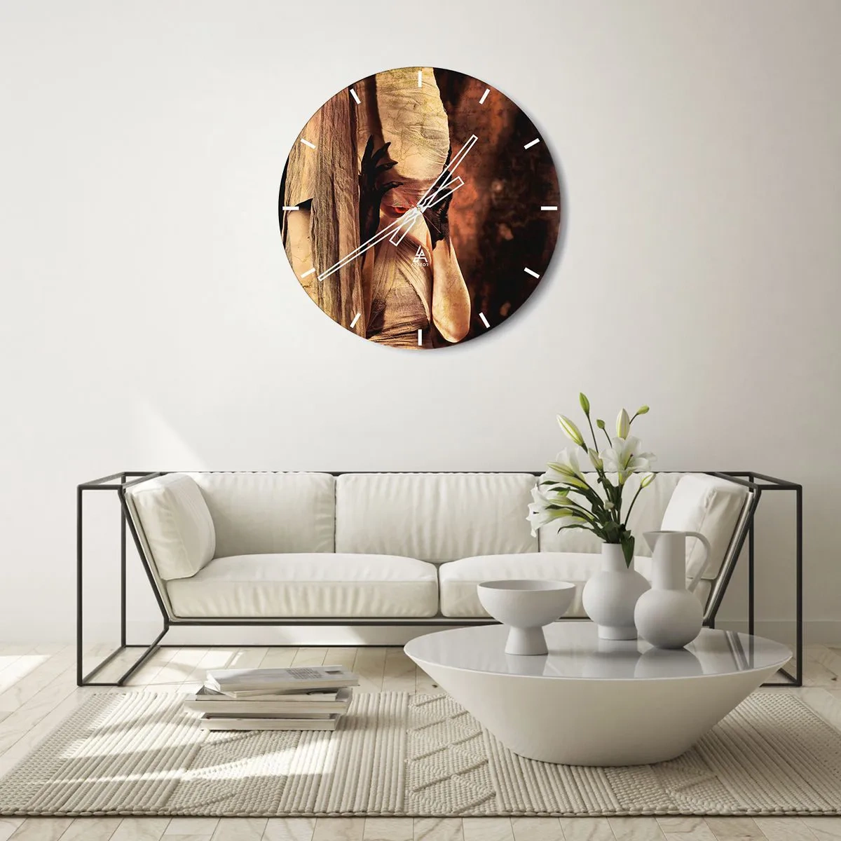 Wanduhr - Glasuhr - Zwischen Gut und Böse - 40x40 cm
