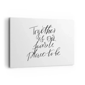 Bild auf Leinwand - Leinwandbild - Typografische Inschrift im eleganten Stil auf weißem Hintergrund - 100x70cm - Fühlst du das auch? - Moderne Wanddekoration für Wohnzimmer und Schlafzimmer ARTTOR