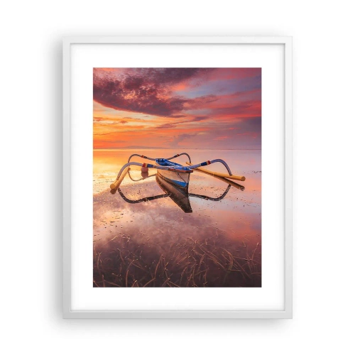 Poster in einem weißen Rahmen - Die Ruhe eines tropischen Abends - 40x50 cm