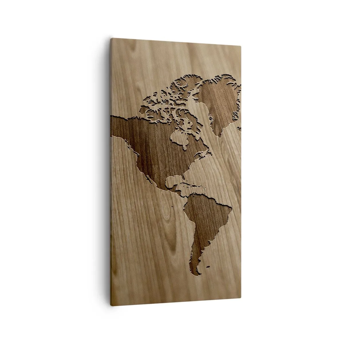 Bild auf Leinwand - Leinwandbild - Die Welt liegt auf dem Tisch - 55x100 cm