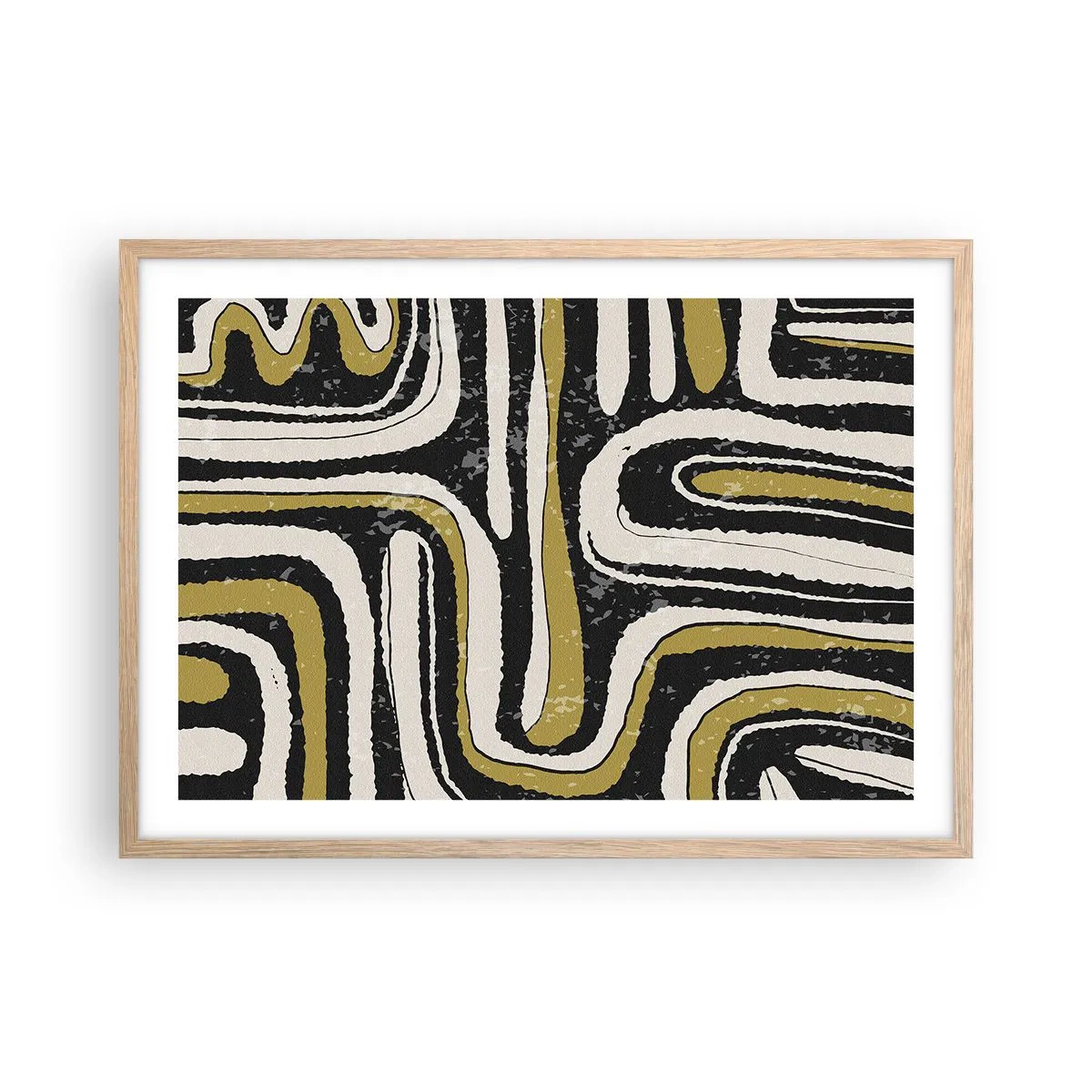 Poster in einem Rahmen aus heller Eiche - Komposition: Straßen und Gassen - 70x50 cm