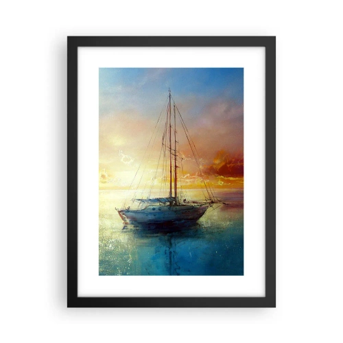 Poster in einem schwarzem Rahmen - In einer goldenen Bucht - 30x40 cm