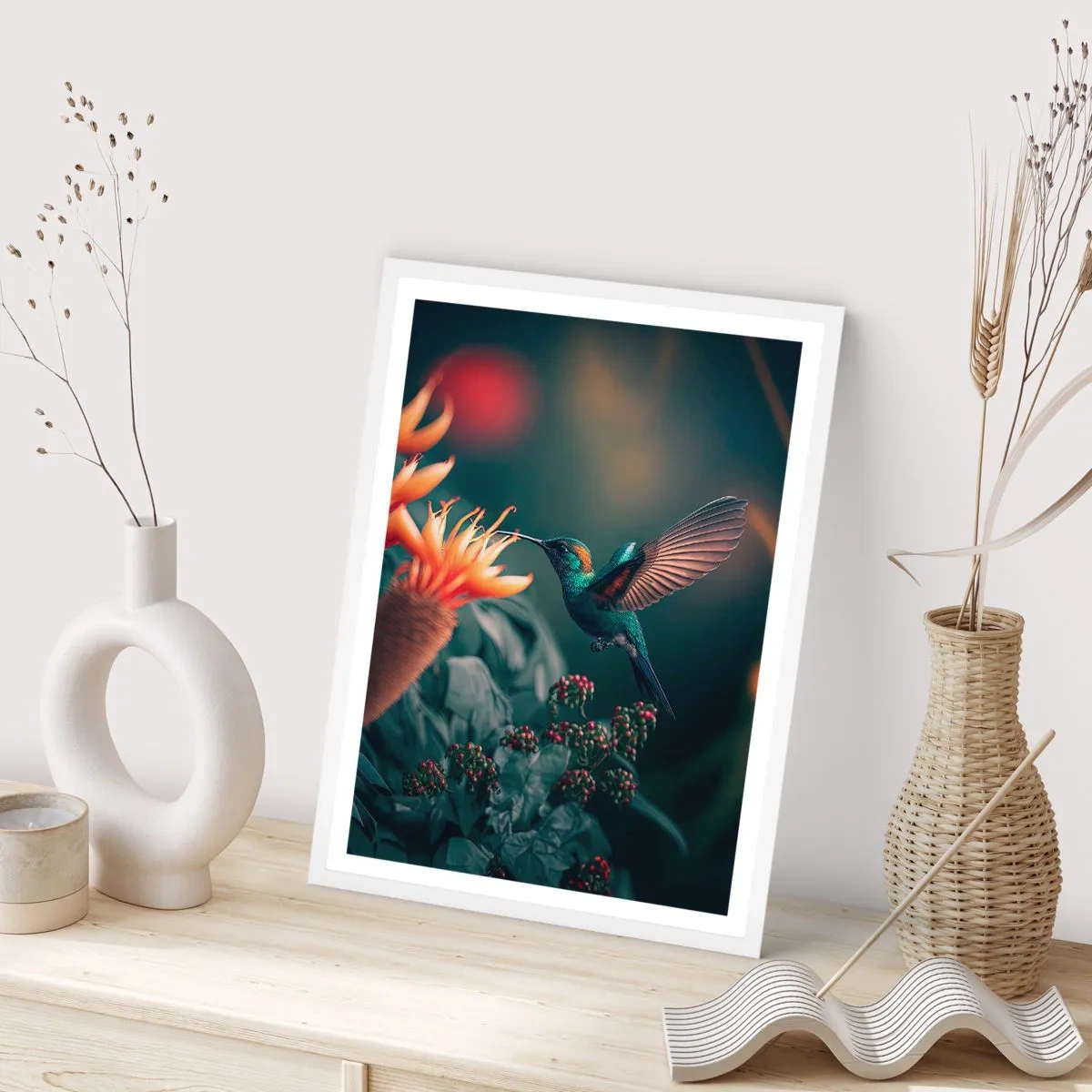 Poster in einem weißen Rahmen - Wirklich buntes Leben - 70x100 cm