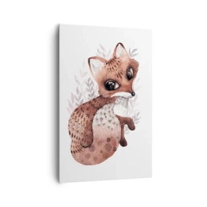 Bild auf Leinwand - Leinwandbild - Ein süßer Aquarellfuchs auf hellem Hintergrund - 80x120cm - Einfach lieben - Moderne Wanddekoration für Wohnzimmer und Schlafzimmer ARTTOR