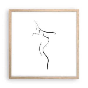 Poster in einem Rahmen aus heller Eiche - Flüchtig wie eine Welle - 50x50 cm