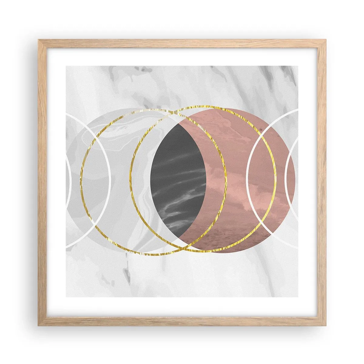 Poster in einem Rahmen aus heller Eiche - Musik der Sphären - 50x50 cm