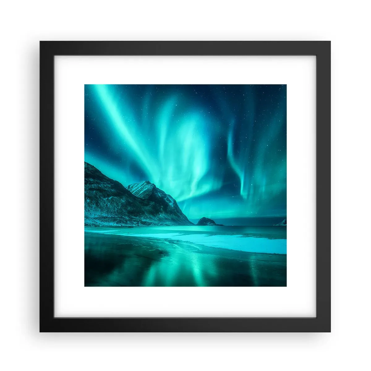 Poster in einem schwarzem Rahmen - Wunder des Nordens - 30x30 cm