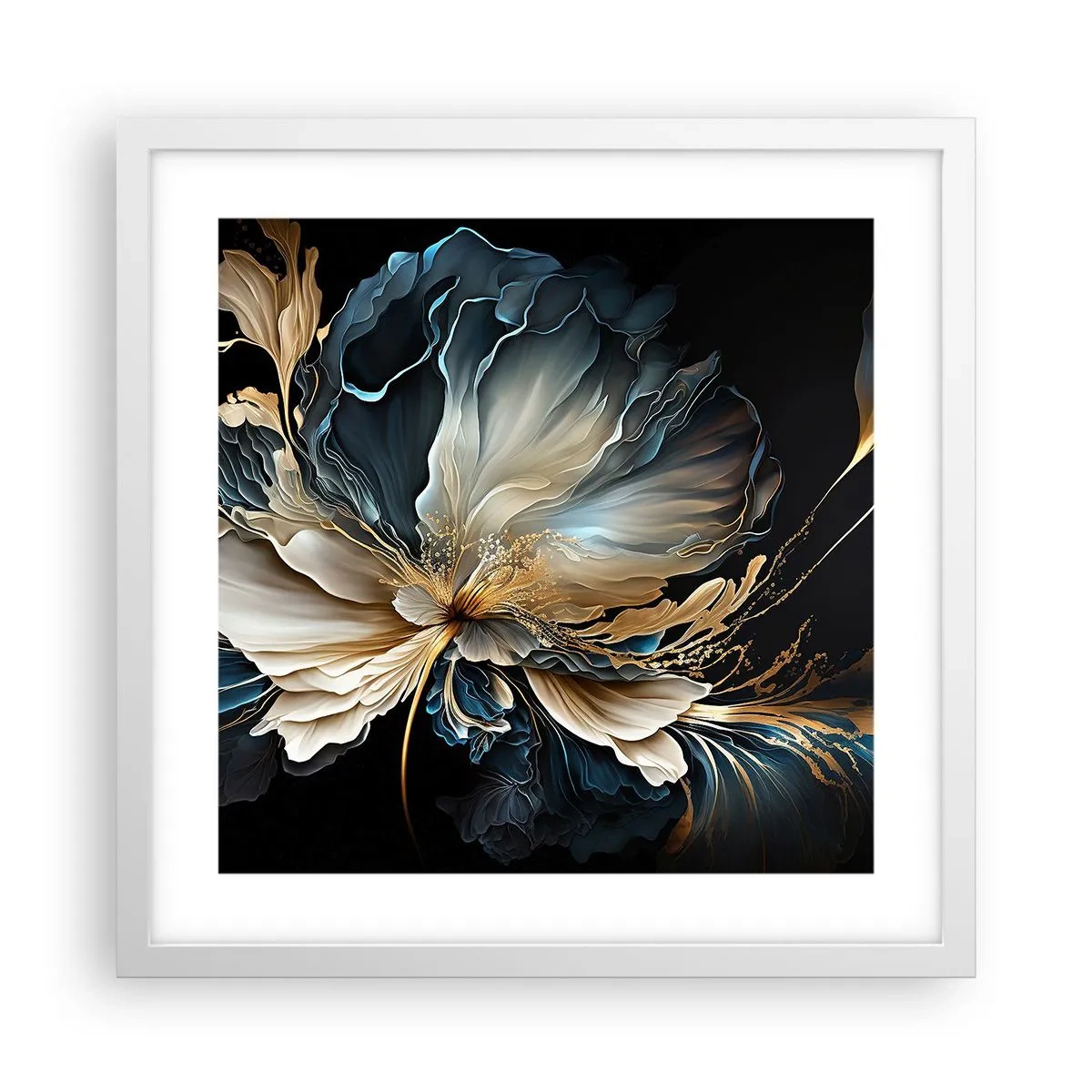 Poster in einem weißen Rahmen - Märchenhafte Farnblume - 40x40 cm