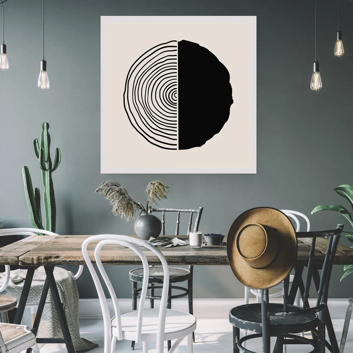 Poster - Halb und halb - 60x60 cm