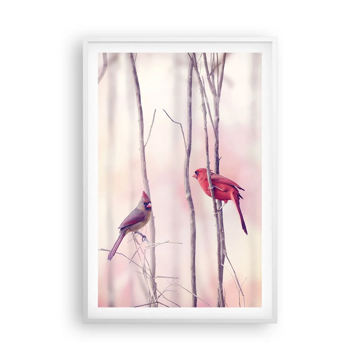 Poster in einem weißen Rahmen - Geschichte vom rosa Wald - 61x91 cm