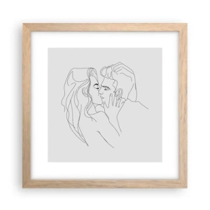 Poster in einem Rahmen aus heller Eiche - Dieselbe Linie - 30x30 cm