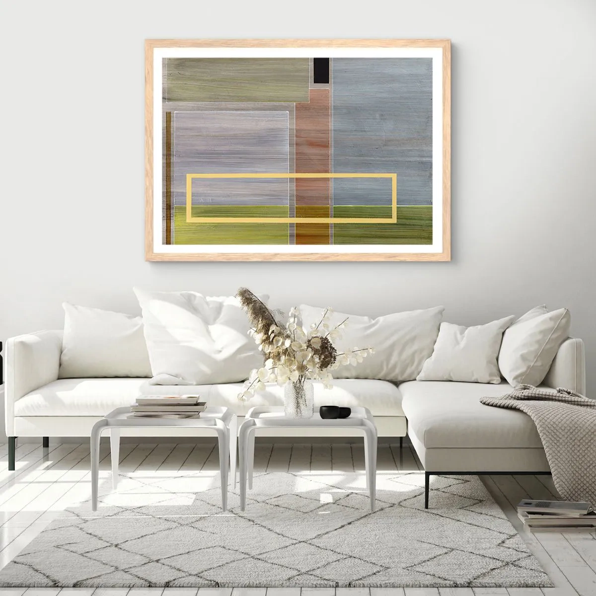 Poster in einem Rahmen aus heller Eiche - Einfach und ruhig - 91x61 cm