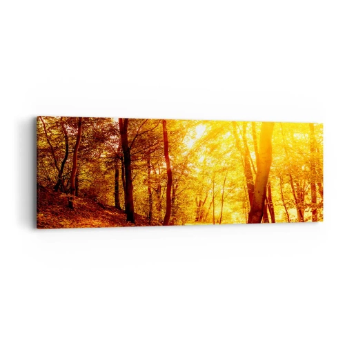 Bild auf Leinwand - Leinwandbild - Auf die goldene Lichtung - 90x30 cm