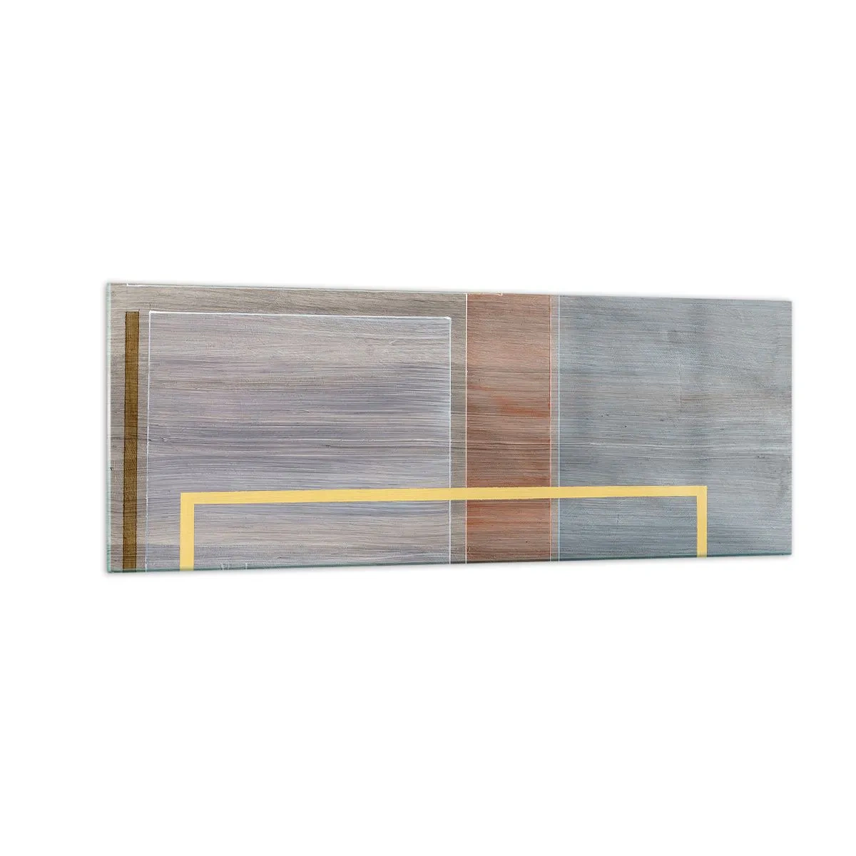 Glasbild - Bild auf glas - Geometrische Komposition in Pastellfarben mit Rechtecken - 140x50cm - Einfach und ruhig - Moderne Wanddekoration für Wohnzimmer und Schlafzimmer ARTTOR