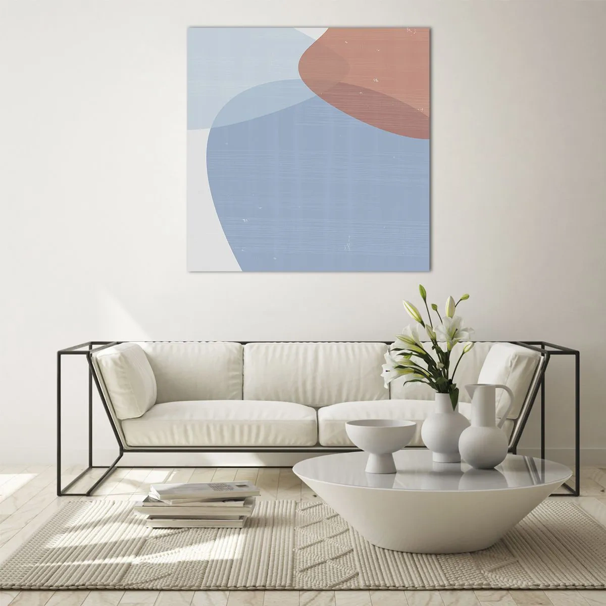 Glasbild - Bild auf glas - Pastellbeziehungen - 70x70 cm