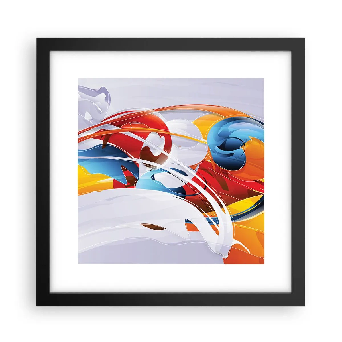 Poster in einem schwarzem Rahmen - Der Tanz der Elemente - 30x30 cm