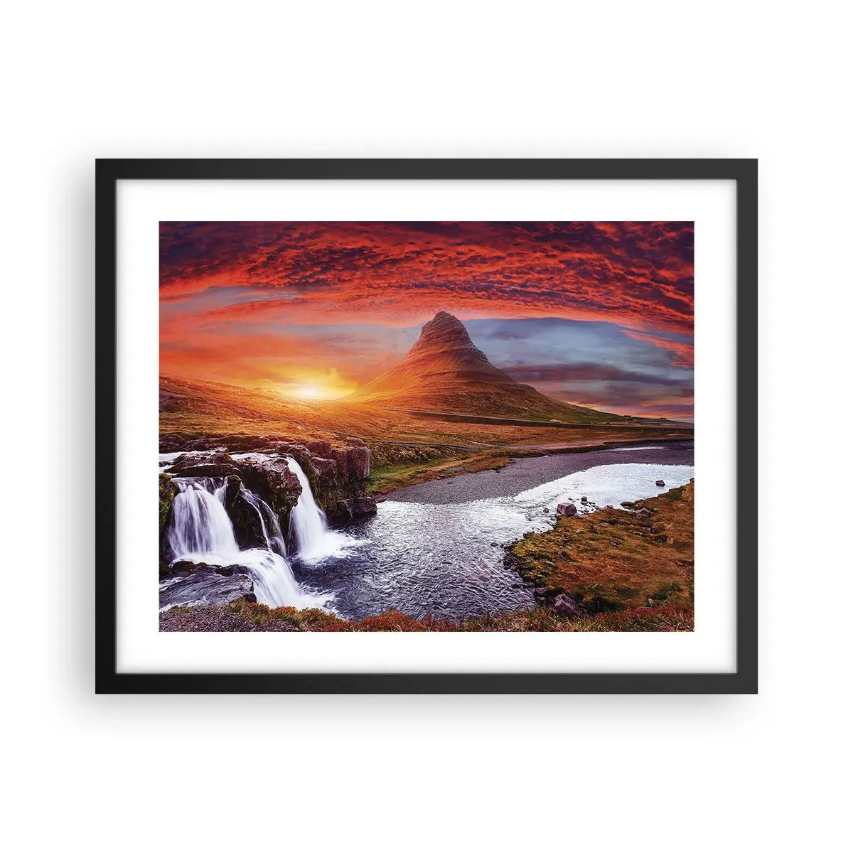Poster in einem schwarzem Rahmen - Ein Blick auf Mittelerde - 50x40 cm