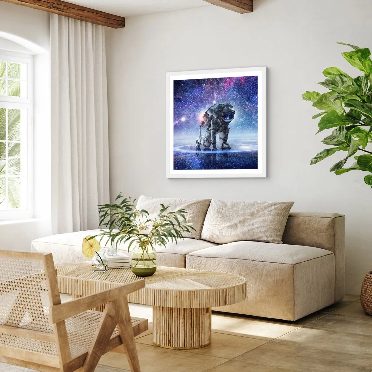 Poster in einem weißen Rahmen - Der Sternenhimmel über mir - 40x40 cm