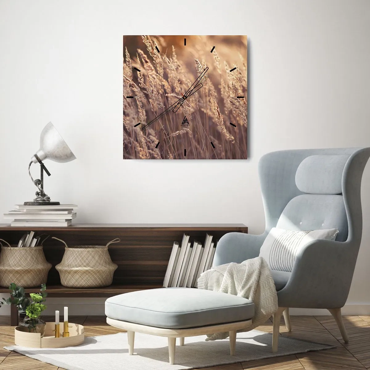 Wanduhr - Glasuhr - Bereit, den Herbst willkommen zu heißen - 40x40 cm