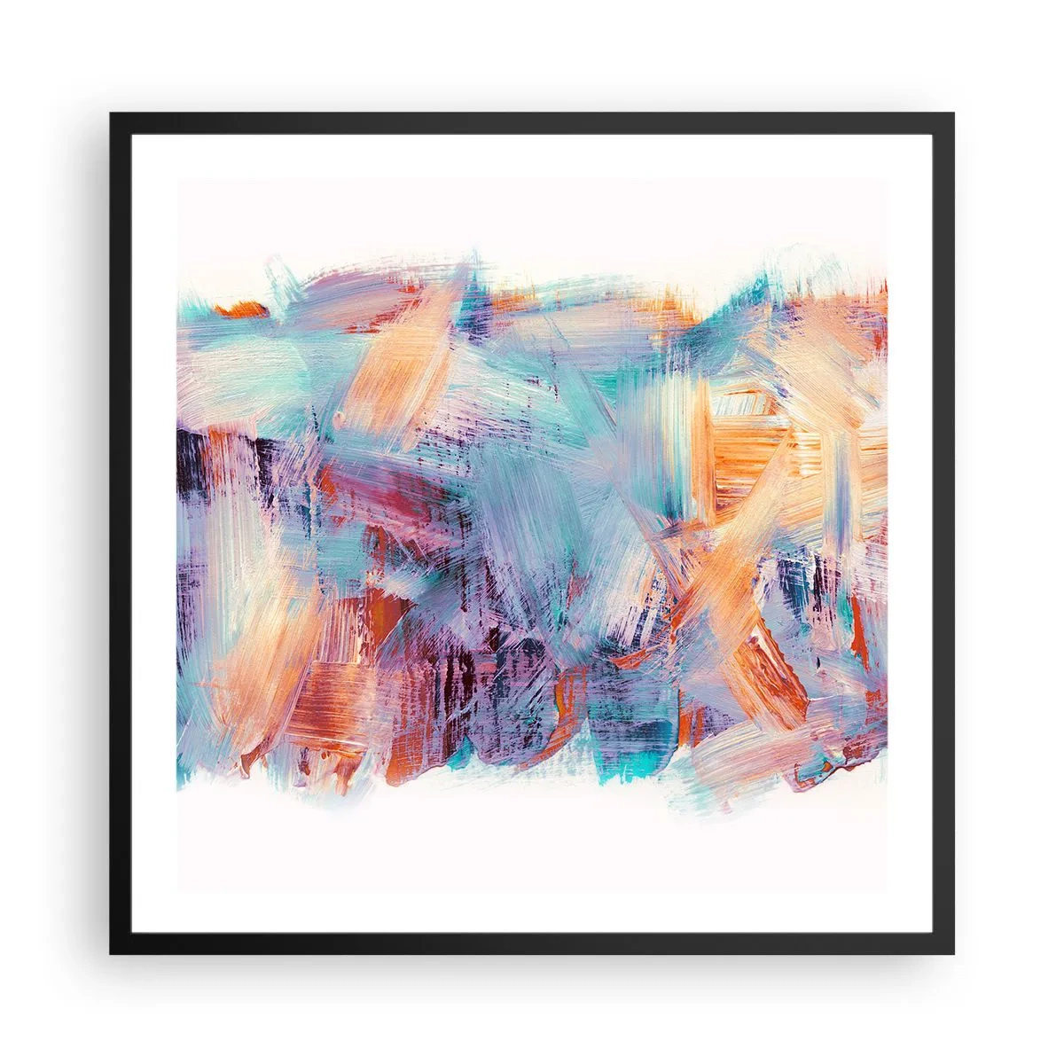 Poster in einem schwarzem Rahmen - Buntes Durcheinander - 60x60 cm