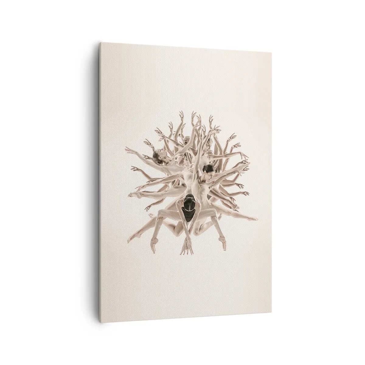 Bild auf Leinwand - Leinwandbild - Abstrakte Komposition von Tänzern in Bewegung - 70x100cm - Aufblühen im Tanz - Moderne Wanddekoration für Wohnzimmer und Schlafzimmer ARTTOR
