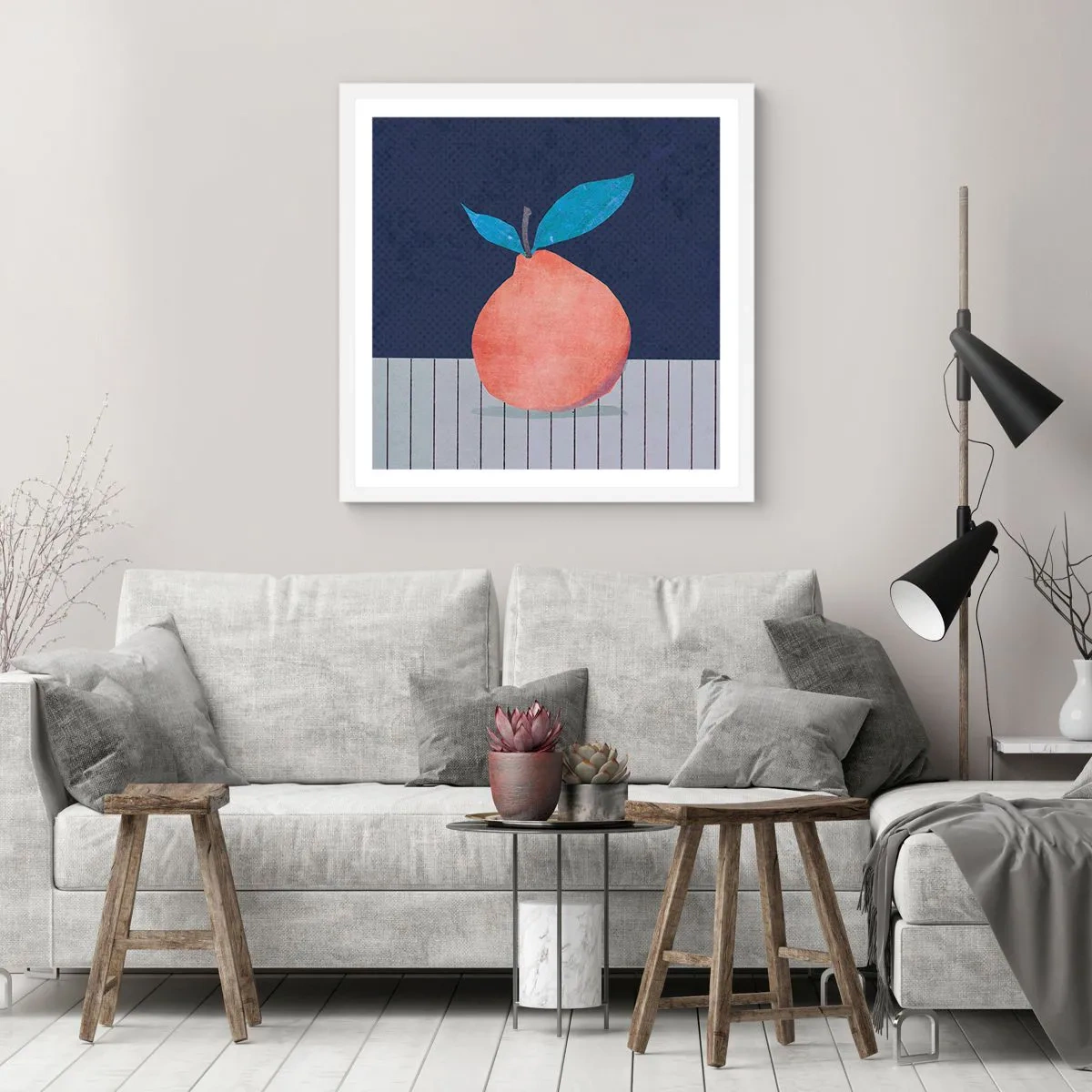 Poster in einem weißen Rahmen - Konvexität und Ebene - 60x60 cm