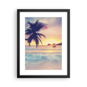 Poster in einem schwarzem Rahmen - Ein Abend in der Bucht - 30x40 cm