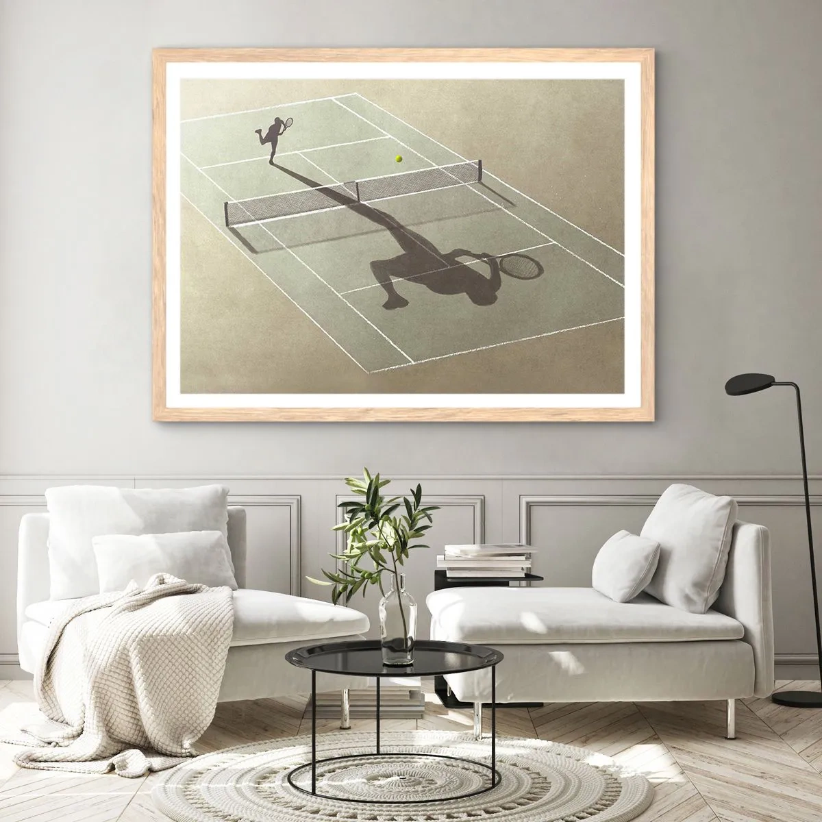 Poster in einem Rahmen aus heller Eiche - Überwinde dich selbst - 50x40 cm