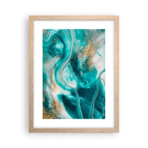 Poster in einem Rahmen aus heller Eiche - Der Fluss aus Gold - 30x40 cm