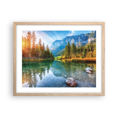 Poster in einem Rahmen aus heller Eiche - Die Sanftheit des Herbstes - 50x40 cm