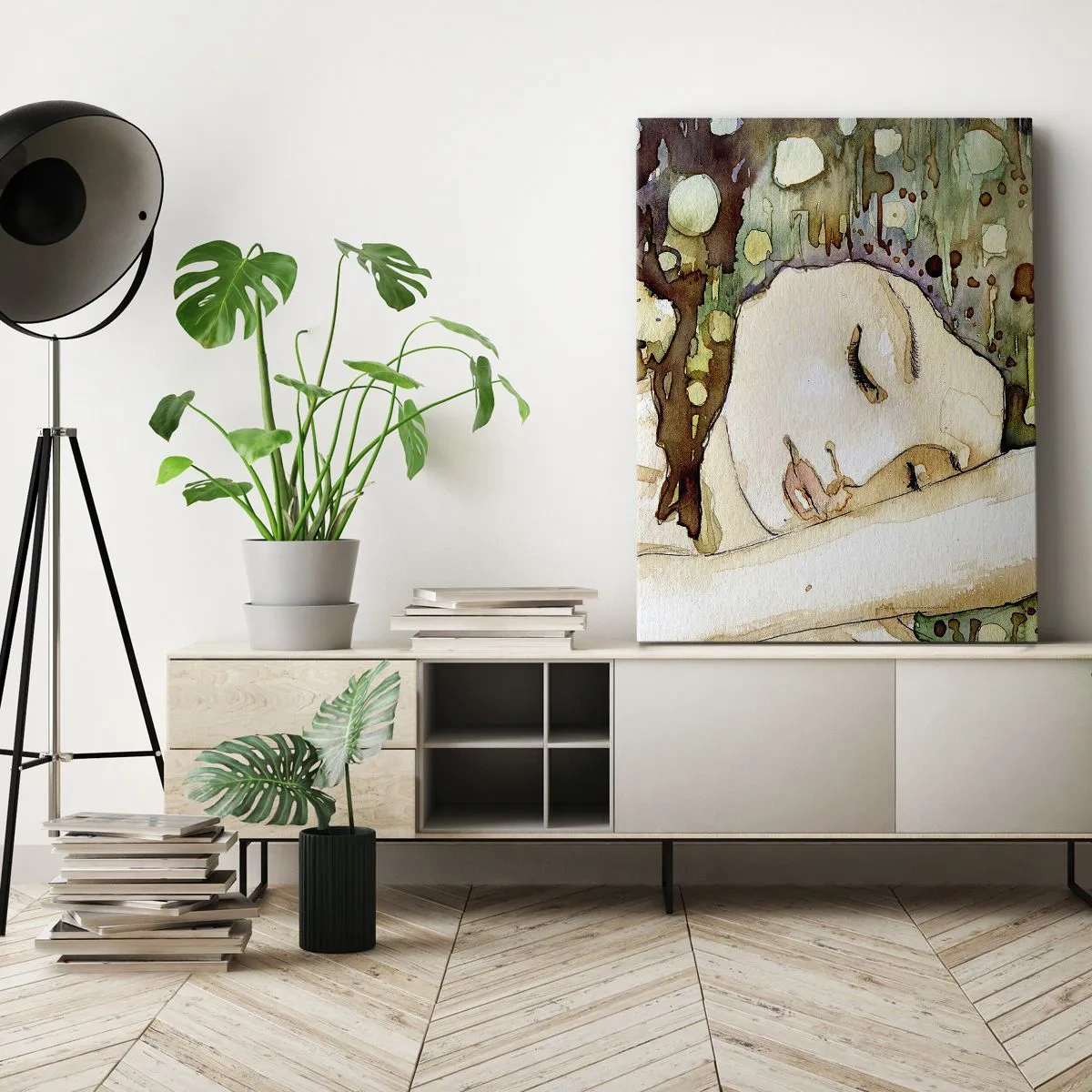 Bild auf Leinwand - Leinwandbild - Ein smaragd-violetter Traum - 45x80 cm