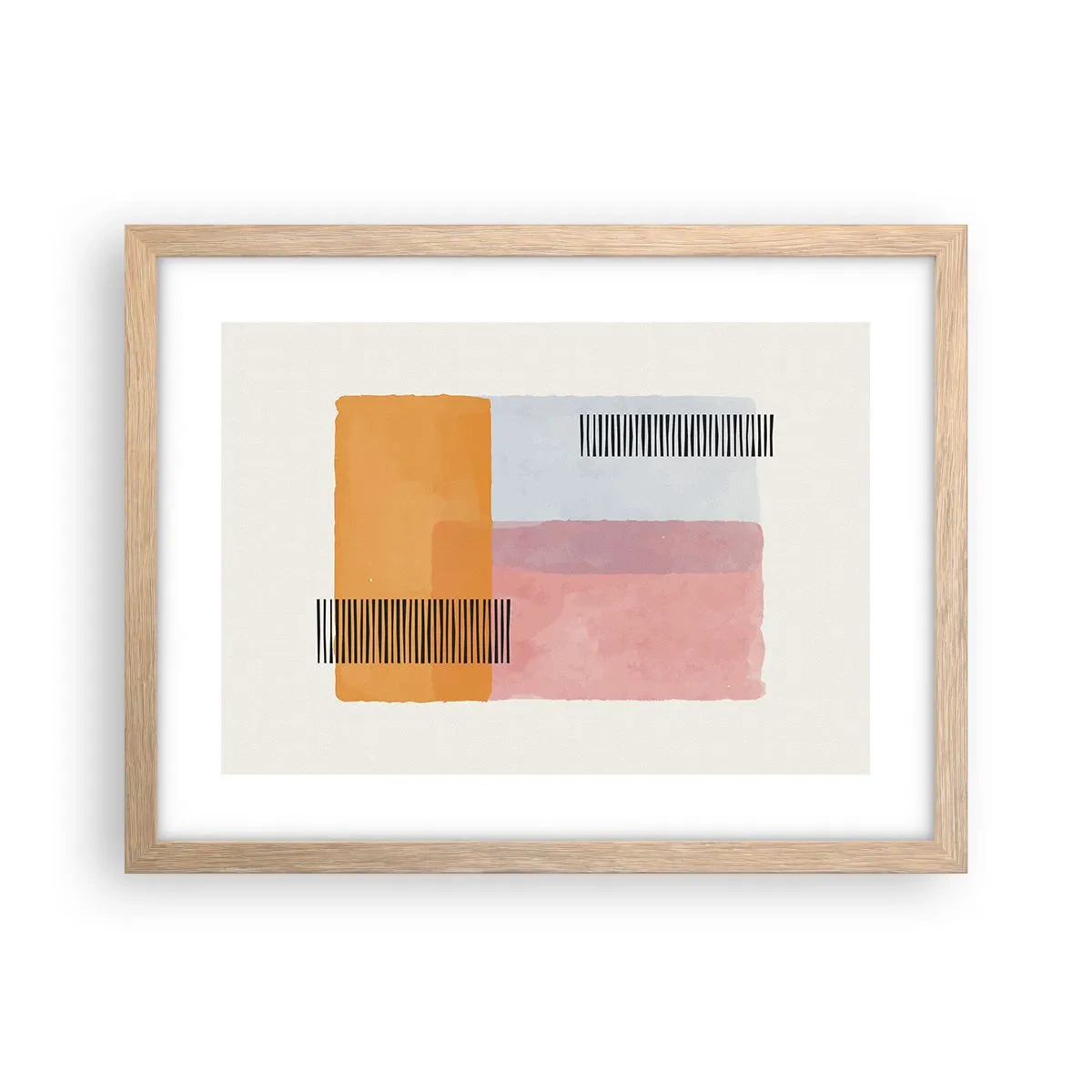 Poster in einem Rahmen aus heller Eiche - Von Ecke zu Ecke - 40x30 cm