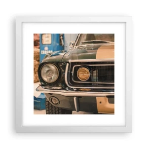 Poster in einem weißen Rahmen - Treffen mit einer Legende - 30x30 cm