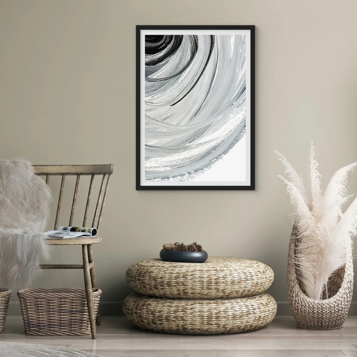 Poster in einem schwarzem Rahmen - Orbitale Komposition - 30x40 cm