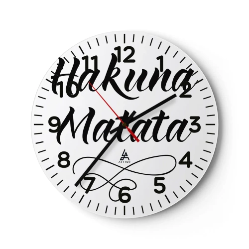 Wanduhr - Glasuhr - Bester Ratschlag - 40x40 cm