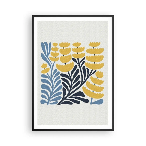 Poster in einem schwarzem Rahmen - Sonniges Blumenbeet - 70x100 cm