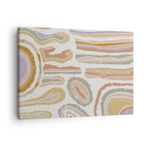 Bild auf Leinwand - Leinwandbild - Bunte Querschnitte abstrakter Formen - 70x50cm - Bunte Querschnitte - Moderne Wanddekoration für Wohnzimmer und Schlafzimmer ARTTOR