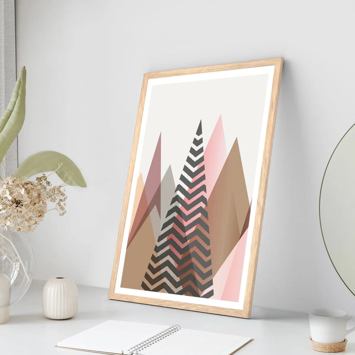 Poster in einem Rahmen aus heller Eiche - Pyramidale Aussicht - 50x70 cm