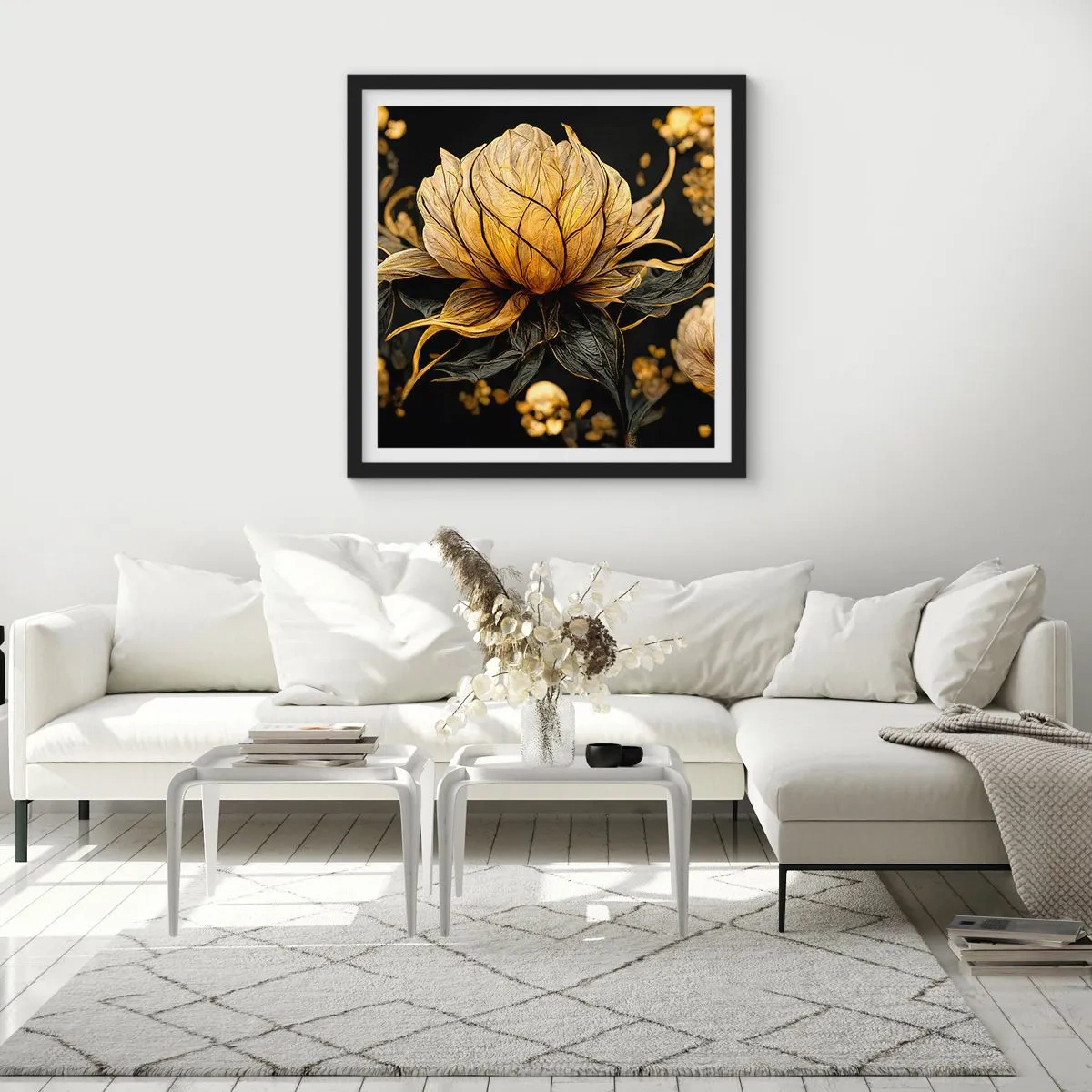 Poster in einem schwarzem Rahmen - Subtile Zerbrechlichkeit - 30x30 cm