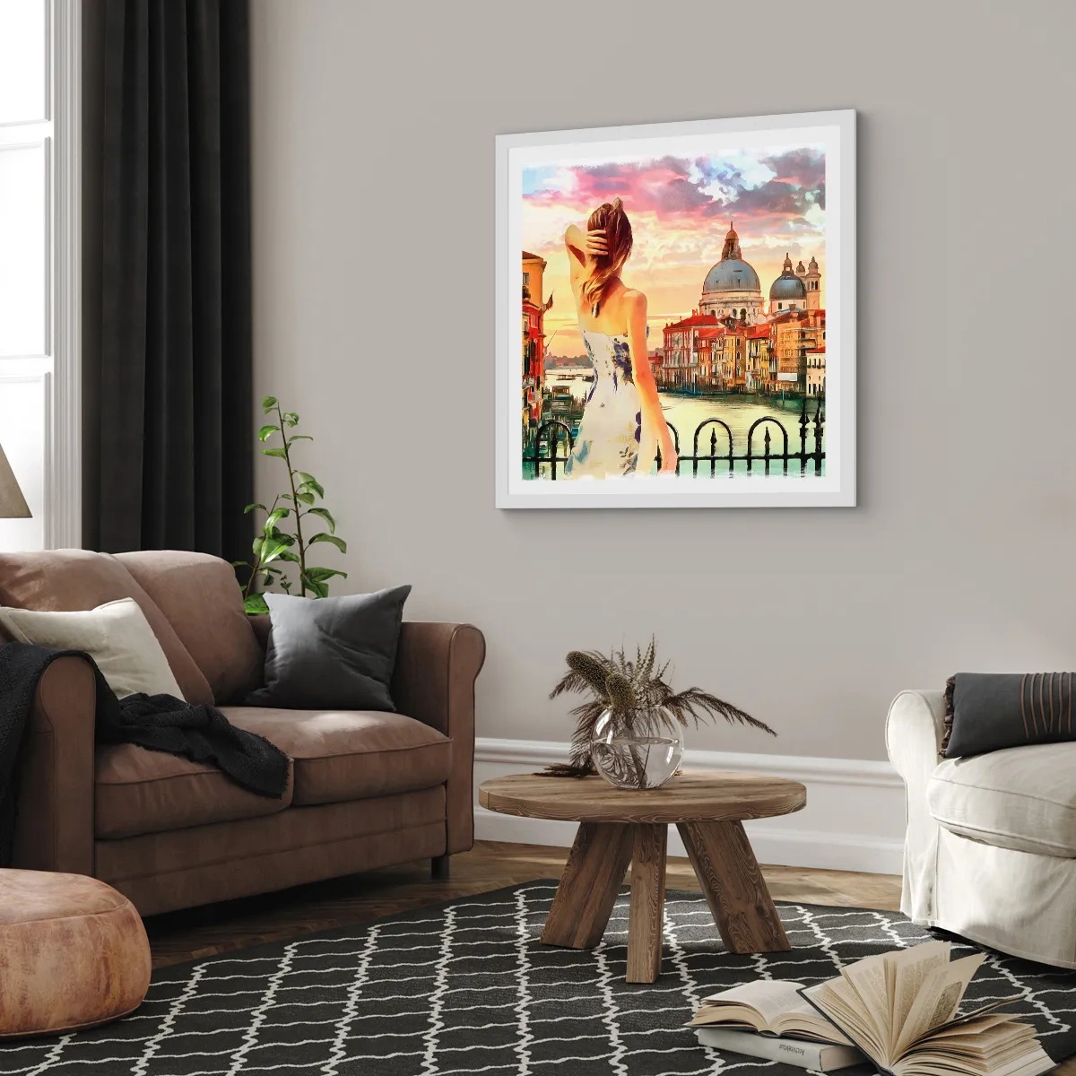 Poster in einem weißen Rahmen - Als Abenteuer nur in ... - 60x60 cm