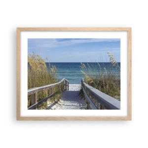 Poster in einem Rahmen aus heller Eiche - In der Sonne, im Wind - 50x40 cm