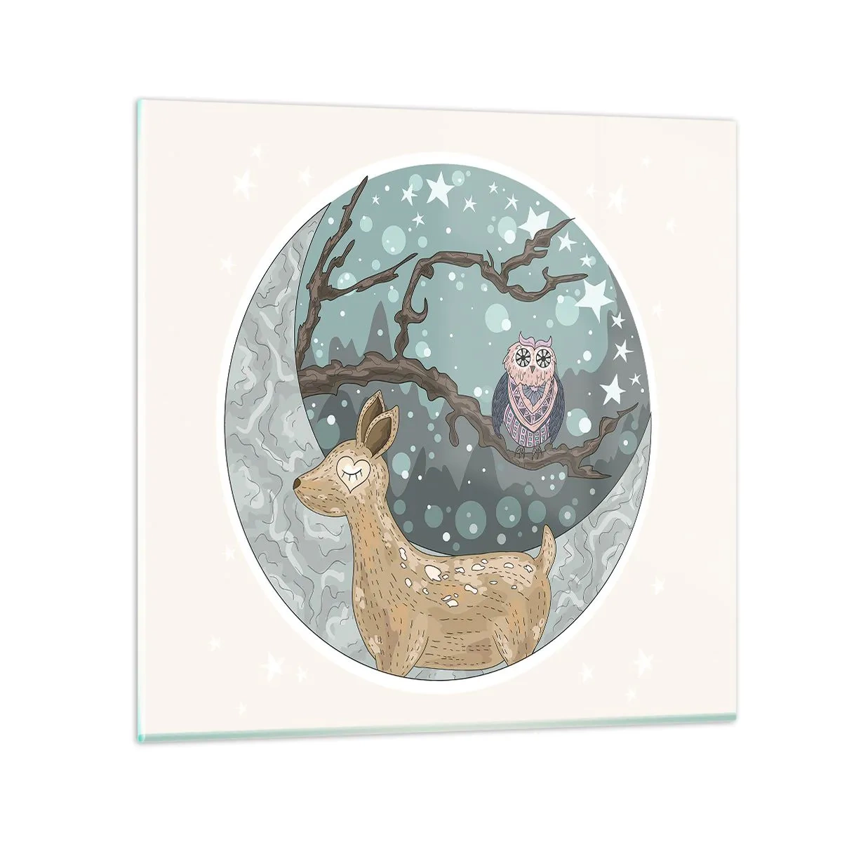 Glasbild - Bild auf glas - Eine märchenhafte Waldnacht - 70x70 cm
