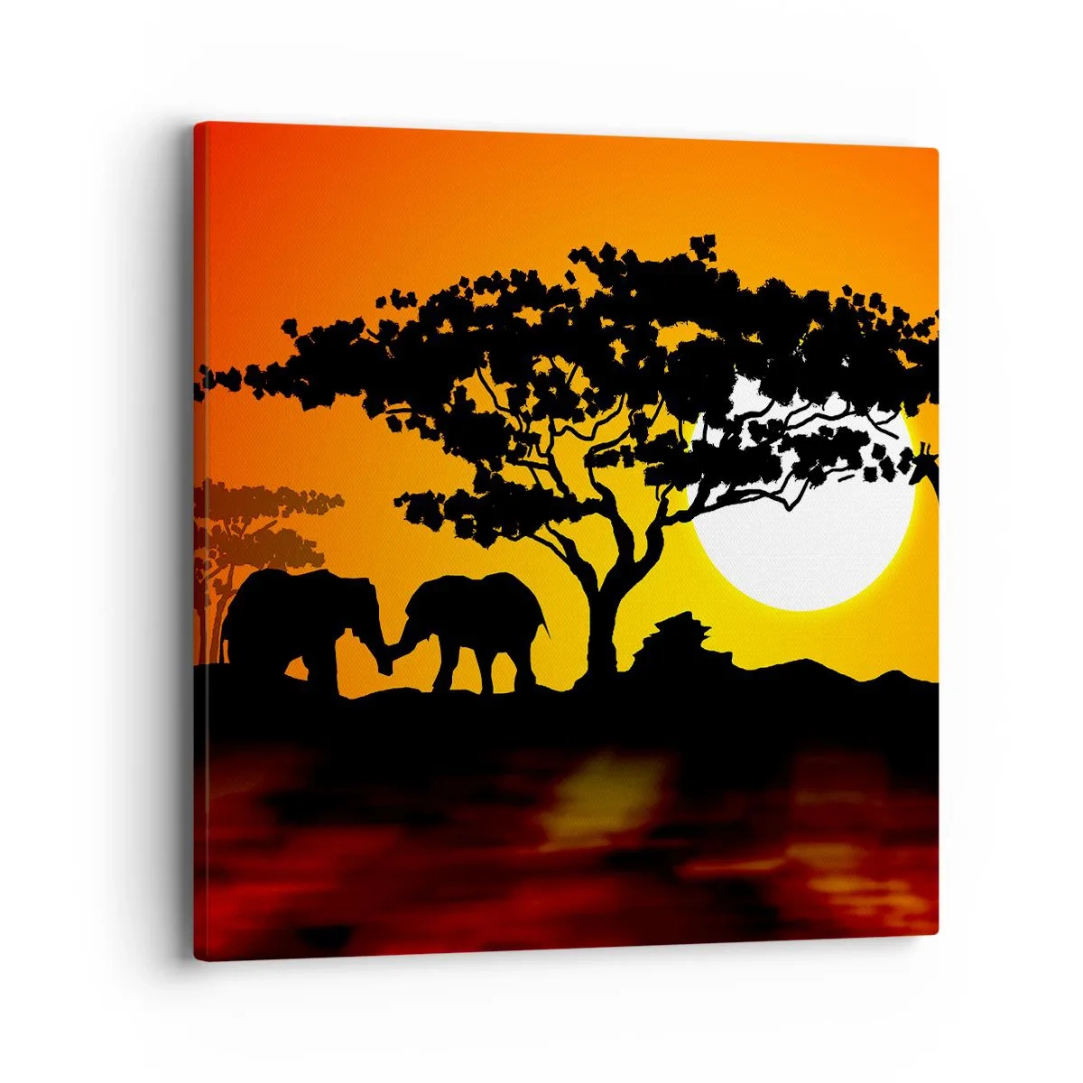 Bild auf Leinwand - Leinwandbild - Treffen in der Savanne - 40x40 cm